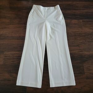 JLO Off-White Wide‎ Leg High Rise Tall Full Length Office Business Pants Size 8